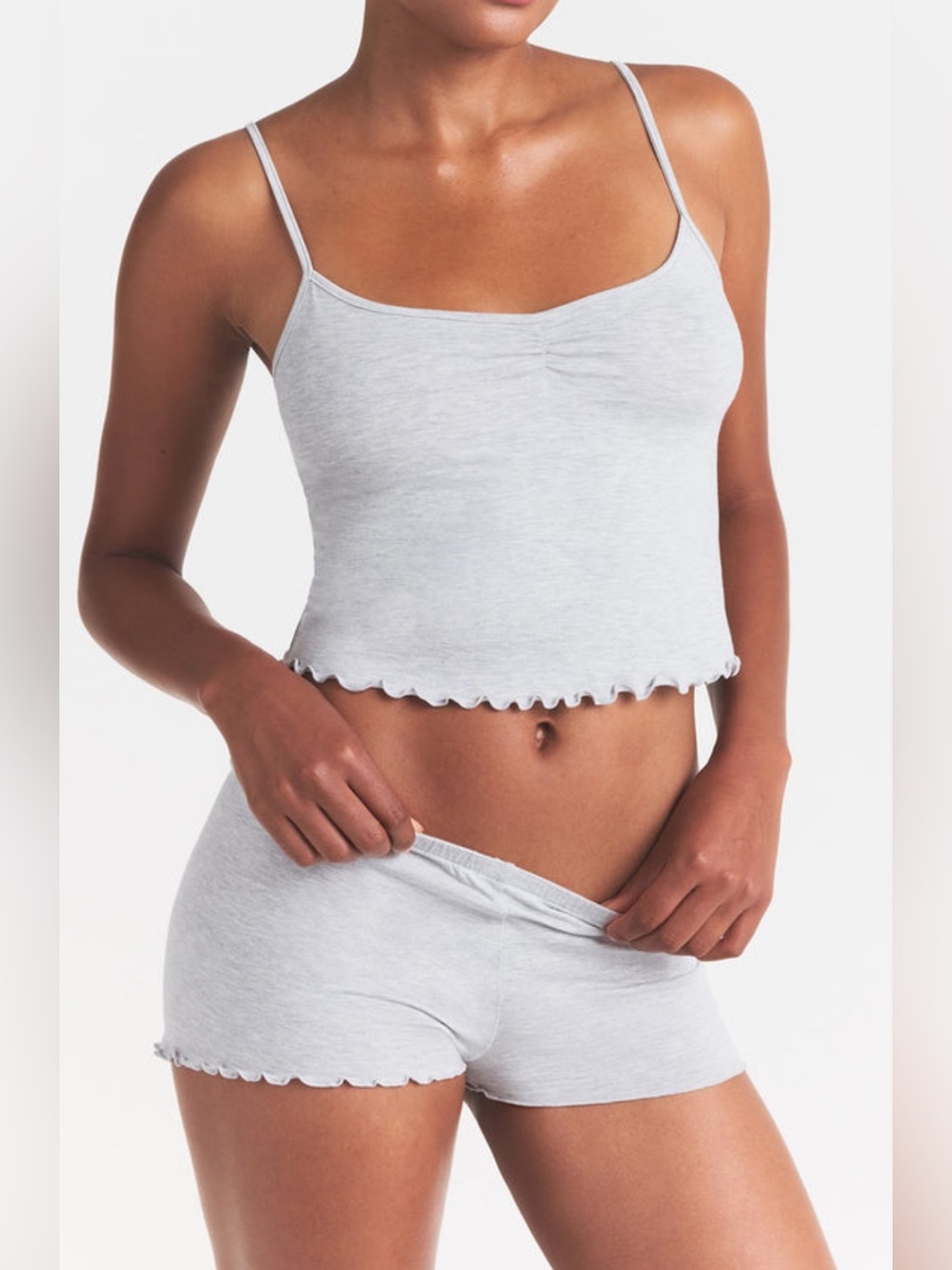 Skims Sleep Cami Set in light Heather grey